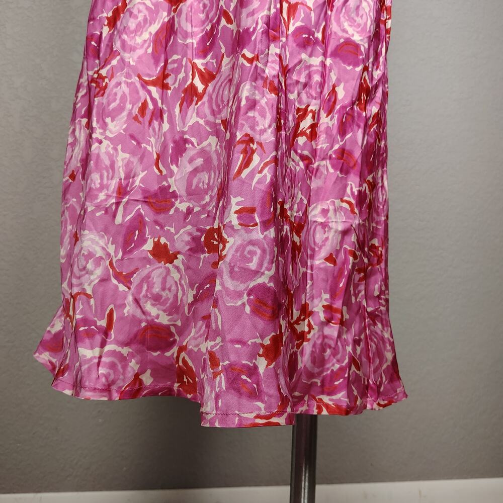 SPELL Islamorada Bias Strappy Floral Rose Cowl Neck Pink Slip Maxi Dress Large - Picture 14 of 16